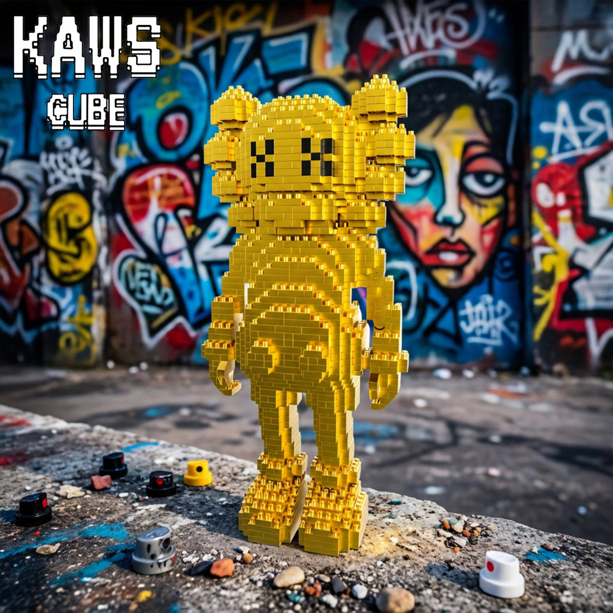 カウズ  KAWS Companion GOLD： Nanoblock  ナノブロック「220mm」251225-4