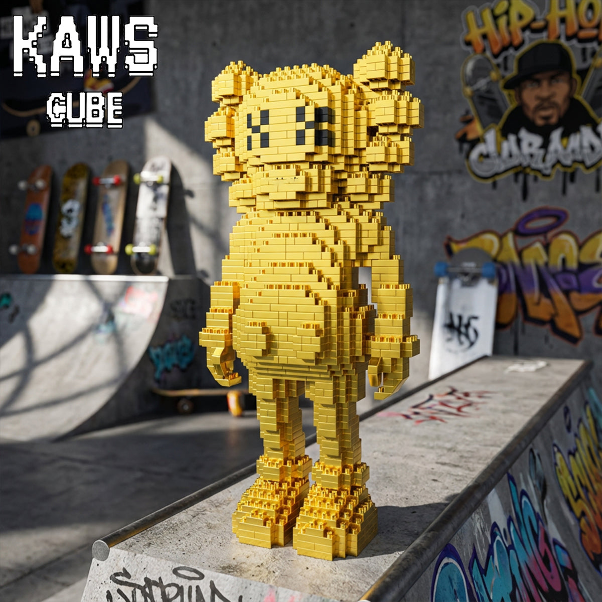 カウズ  KAWS Companion GOLD： Nanoblock  ナノブロック「220mm」251225-4