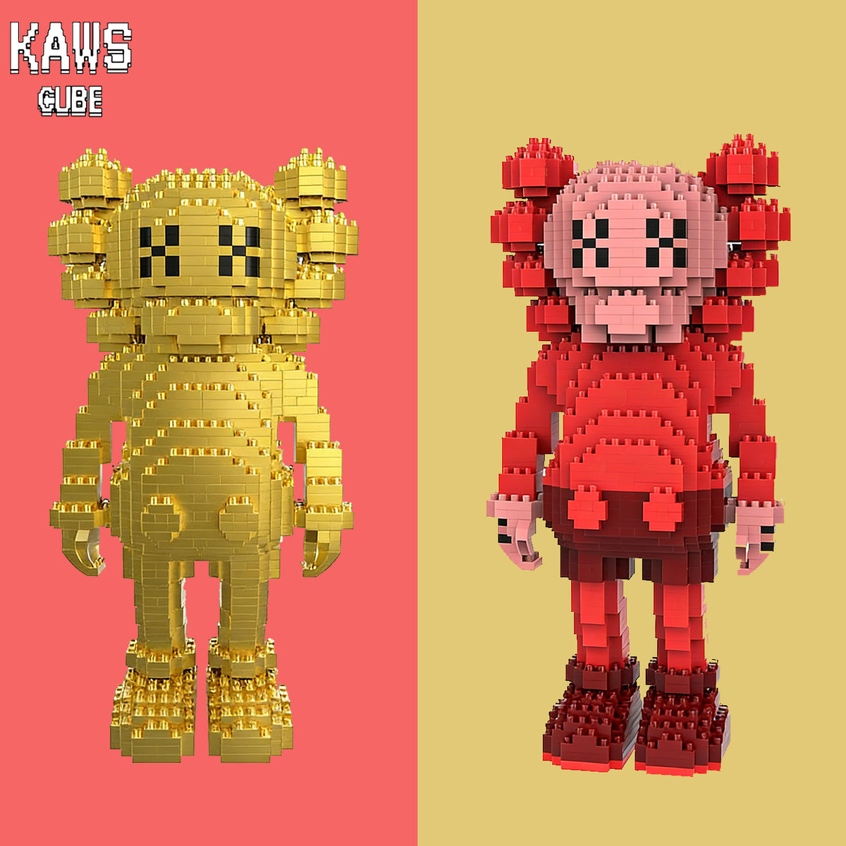 カウズ  KAWS Companion GOLD： Nanoblock  ナノブロック「220mm」251225-4