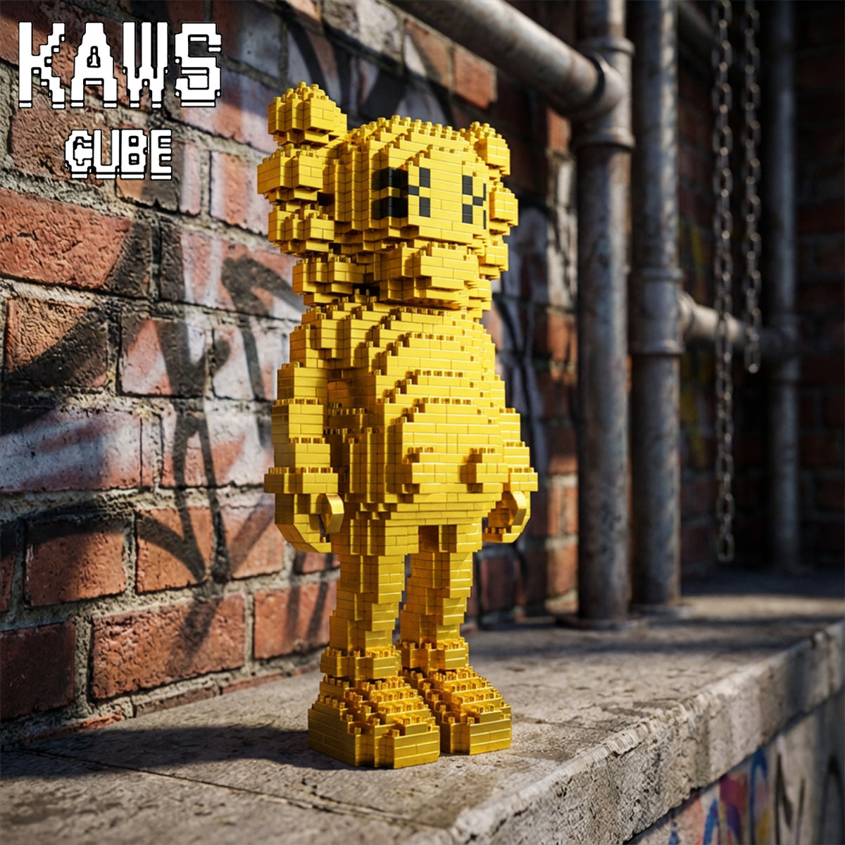 カウズ  KAWS Companion GOLD： Nanoblock  ナノブロック「220mm」251225-4
