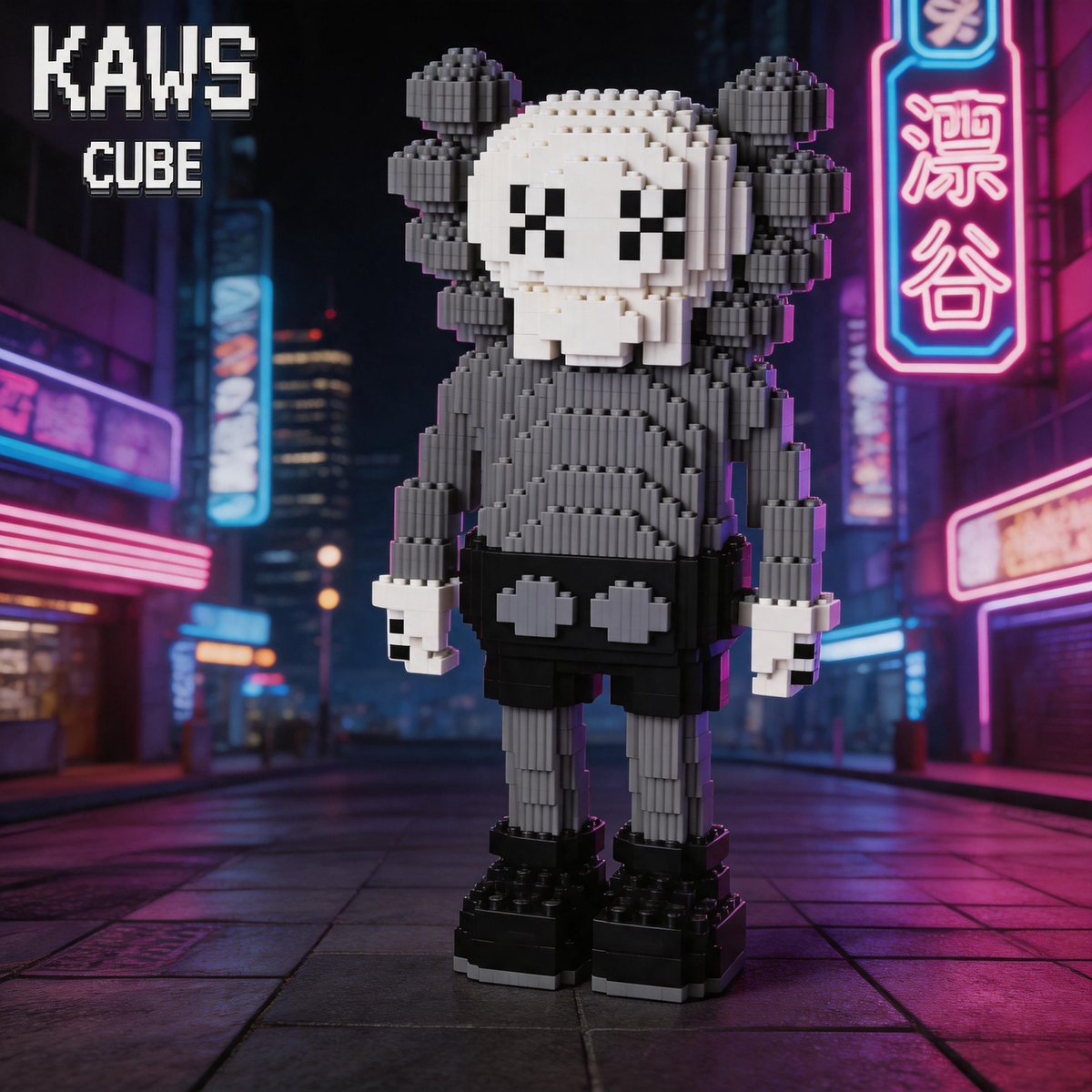 カウズ  KAWS Companion Gray : Nanoblock グレー ナノブロック「360mm」0905-7